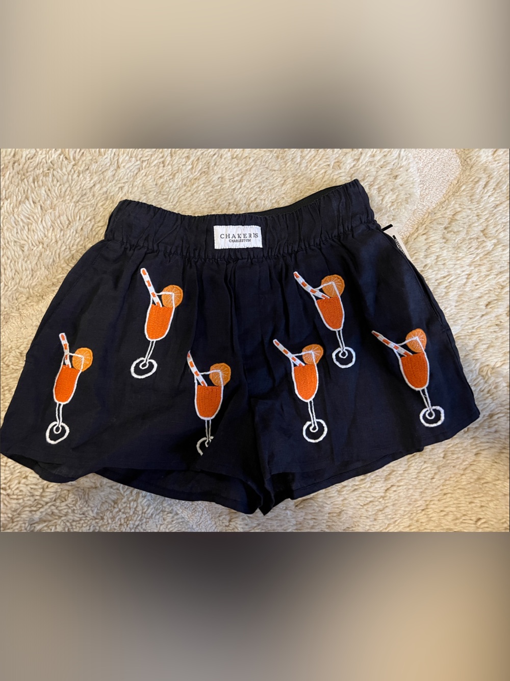 NWOT Chakers Charleston Aperol Spritz Linen Shorts
